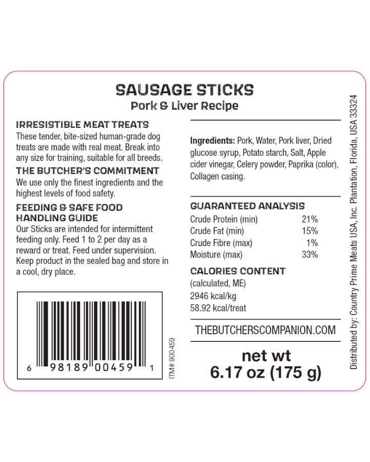 Sausage Sticks - Pork & Liver USA